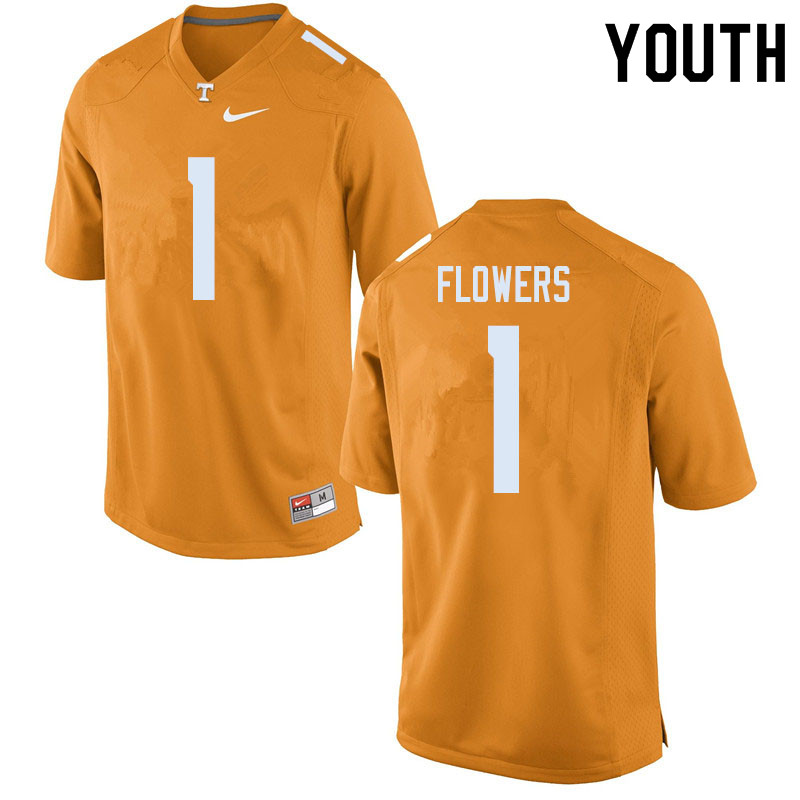 Youth #1 Trevon Flowers Tennessee Volunteers College Football Jerseys Sale-Orange